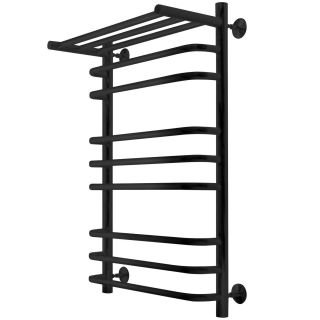 Полотенцесушитель водяной Indigo Brace LBCW80-50PBR с полкой 80x50 см чёрный муар